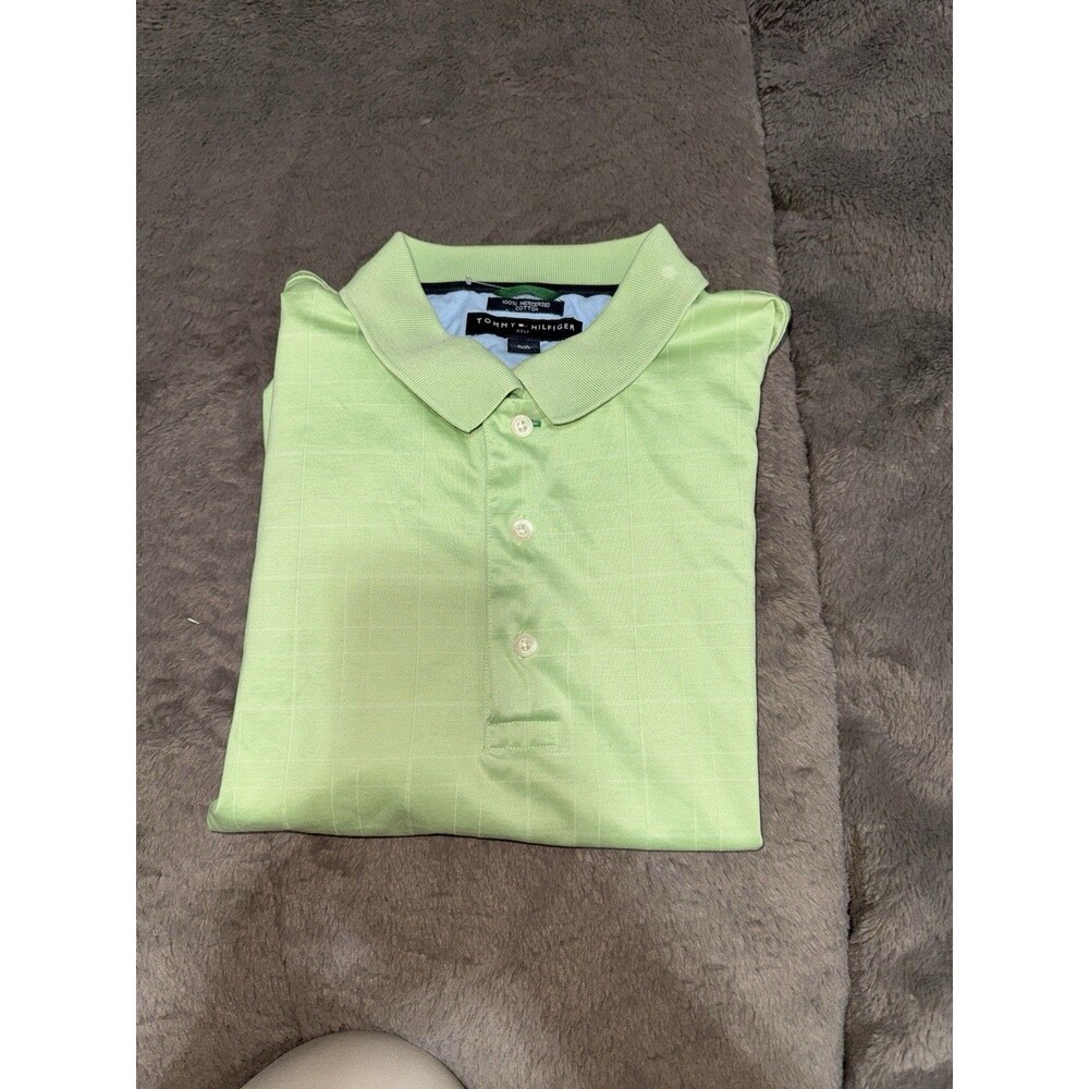 Tommy Hilfiger Golf Polo Men's Large Green Mercerized Cotton EUC